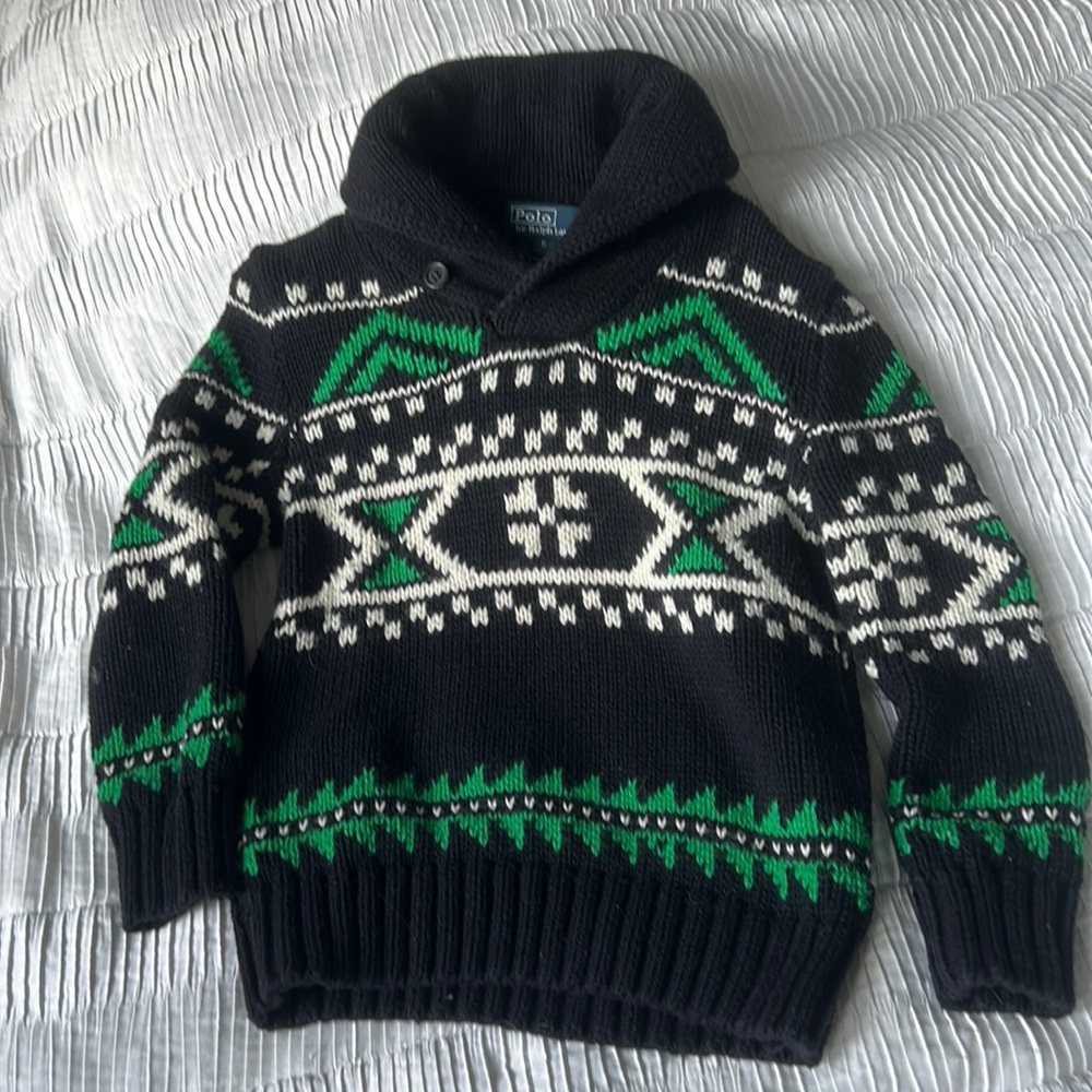 Boy polo sweater. Thick and soft. Perfect for the holiday season